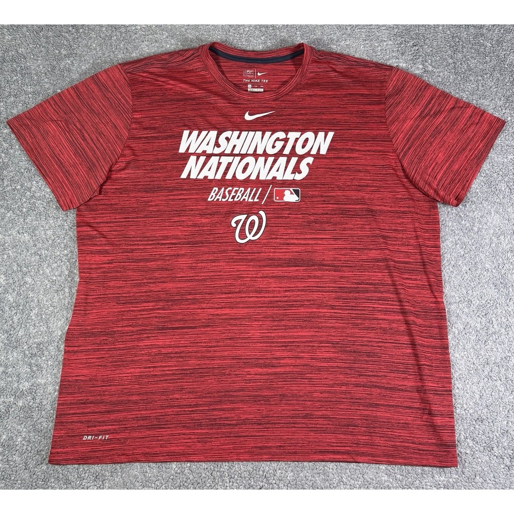 Nike Washington Nationals Baseball MLB Dri-Fit T-Shirt Red Heather Men's XXL